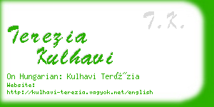 terezia kulhavi business card